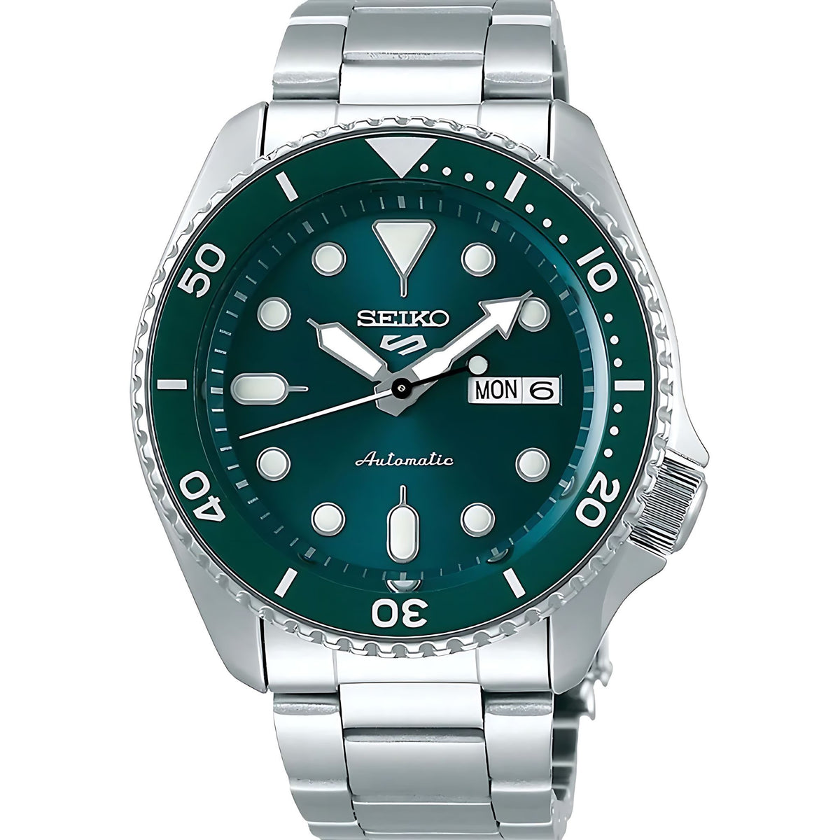 Seiko 5 Sports  Armbanduhr Silber Grün SRPD61K1