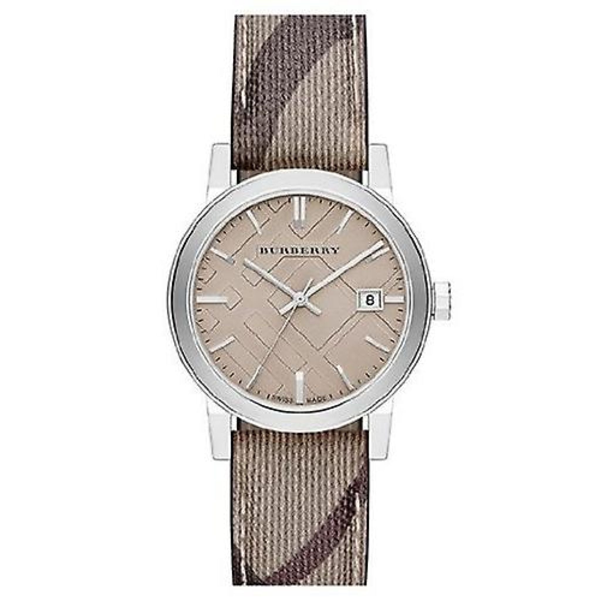 Burberry The City Damenuhr silber graubraun