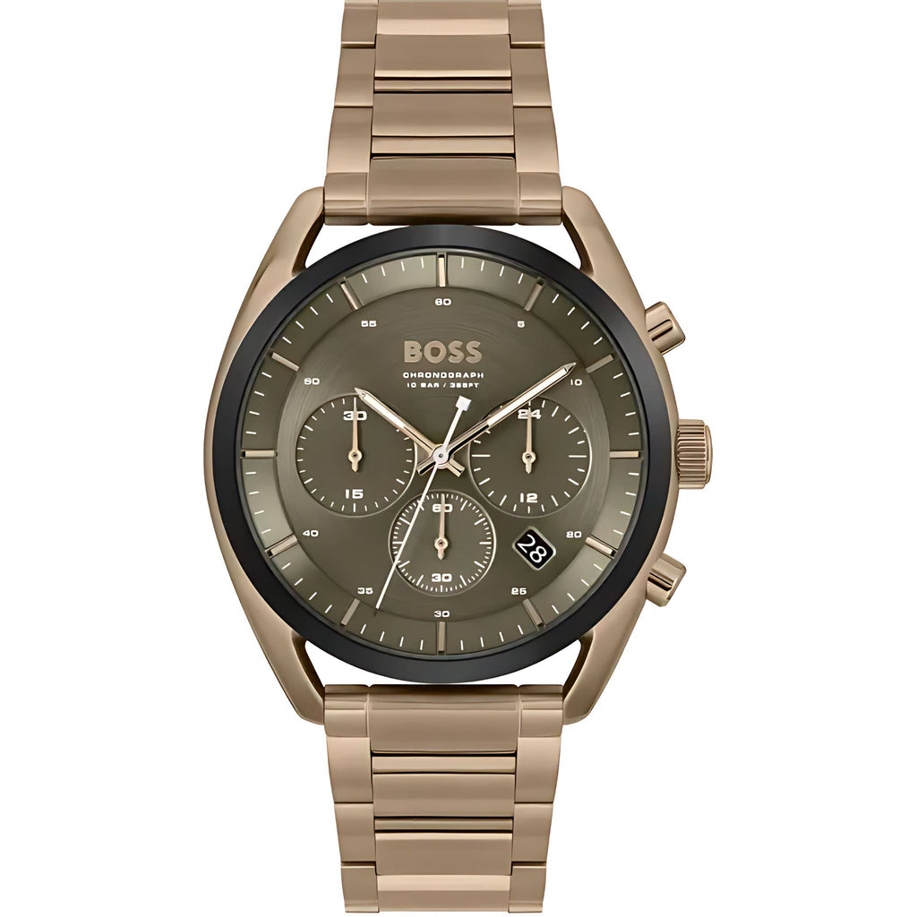 Hugo Boss Top Chronograph Gold Edelstahl Grün HB1514094