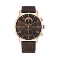 Tommy Hilfiger Kane Armbanduhr roségold braun Lederarmband