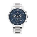 Tommy Hilfiger Evan Armbanduhr silber blau Edelstahl