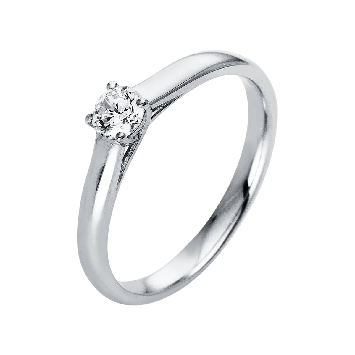 Solitärring 1A442 aus 14 Karat Weißgold mit Diamant 0,25 ct