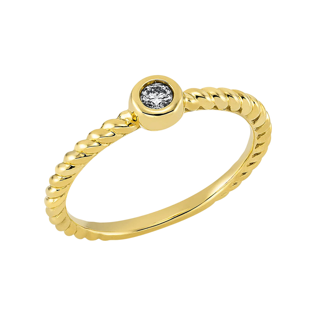 Solitärring 1EJ42 aus 18 Karat Gelbgoldmit Diamant im Brillantschliff 0,08ct