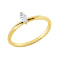 Solitärring 1HM84 aus 18 Karat Gelbgold mit Diamant im Navetteschliff 0,20ct
