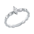 Solitärring 1HN41 aus 18 Karat Weißgold mit 5 Diamanten 0,48 ct