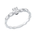 Solitärring 1HN44 aus 18 Karat Weißgold mit 5 ovalen Diamanten 0,54 ct