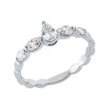 Solitärring 1HN46 aus 18 Karat Weißgold mit Tropfen-Diamant