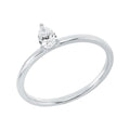Solitärring 1IE07 aus 18 Karat Weißgold mit Tropfen Diamant 0,26 ct