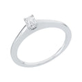 Solitärring 1IE83 aus 18 Karat Weißgold mit Diamant im Smaragdschliff 0,25ct