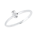 Solitärring 1JL33 aus 18 Karat Weißgold mit ovalem Diamant 0,15 ct
