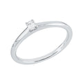 Solitärring 1KE67 aus 18 Karat Weißgold mit Diamant im Smaragdschliff 0,10 ct