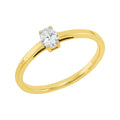 Solitärring 1KG25 aus 18 Karat Gelbgold mit ovalem Diamant 0,23 ct