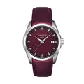 Tissot Couturier Lady Damenuhr silber bordeauxrot