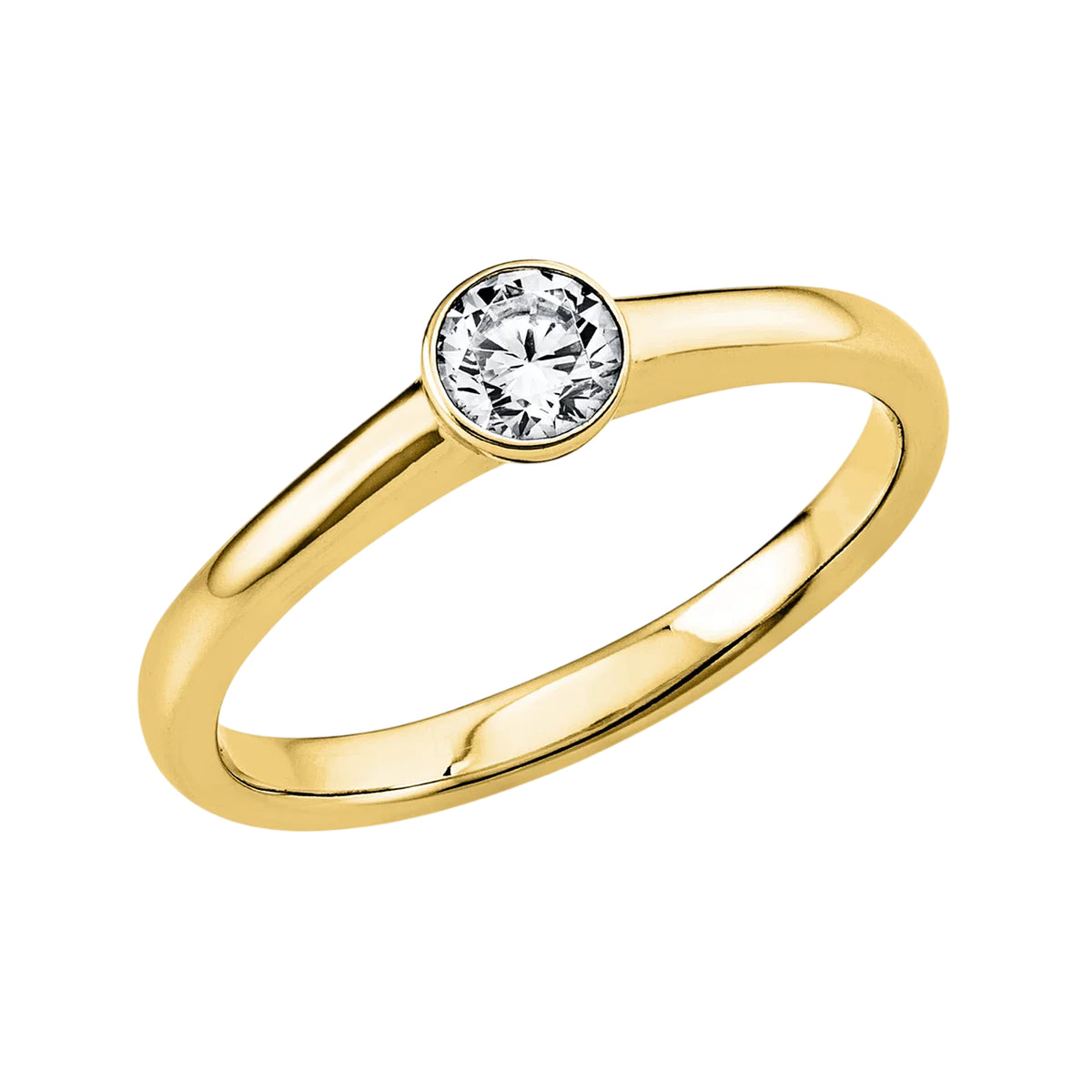 Solitärring 1O226 aus 18 Karat Gelbgold mit Diamant 0,25 ct