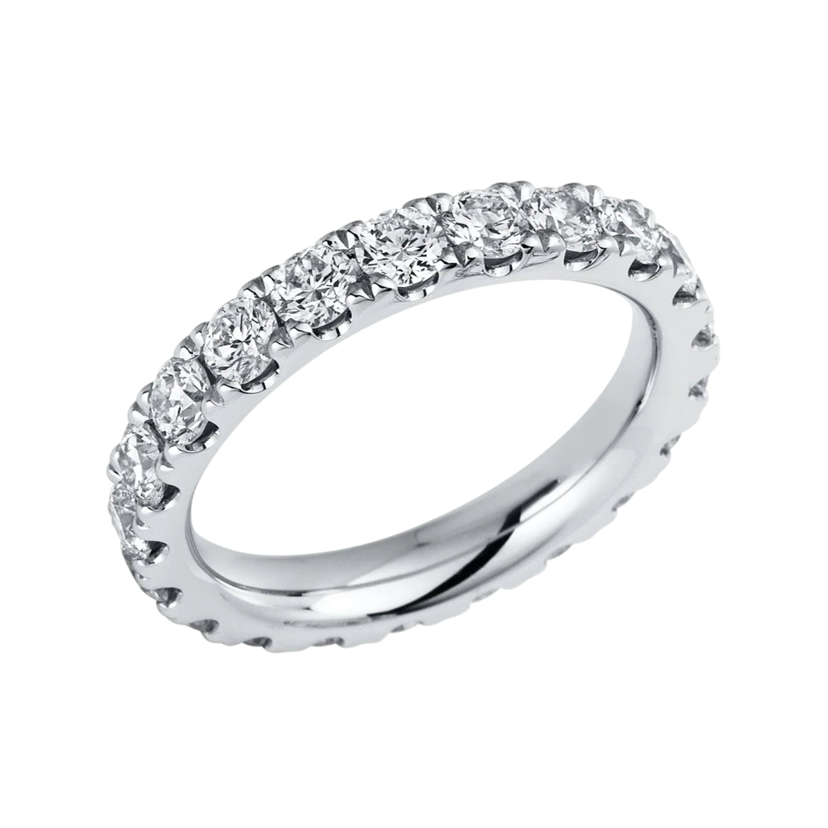 Solitärring 1O239 aus 18 Karat Weißgold mit 20 Diamanten 2,39ct