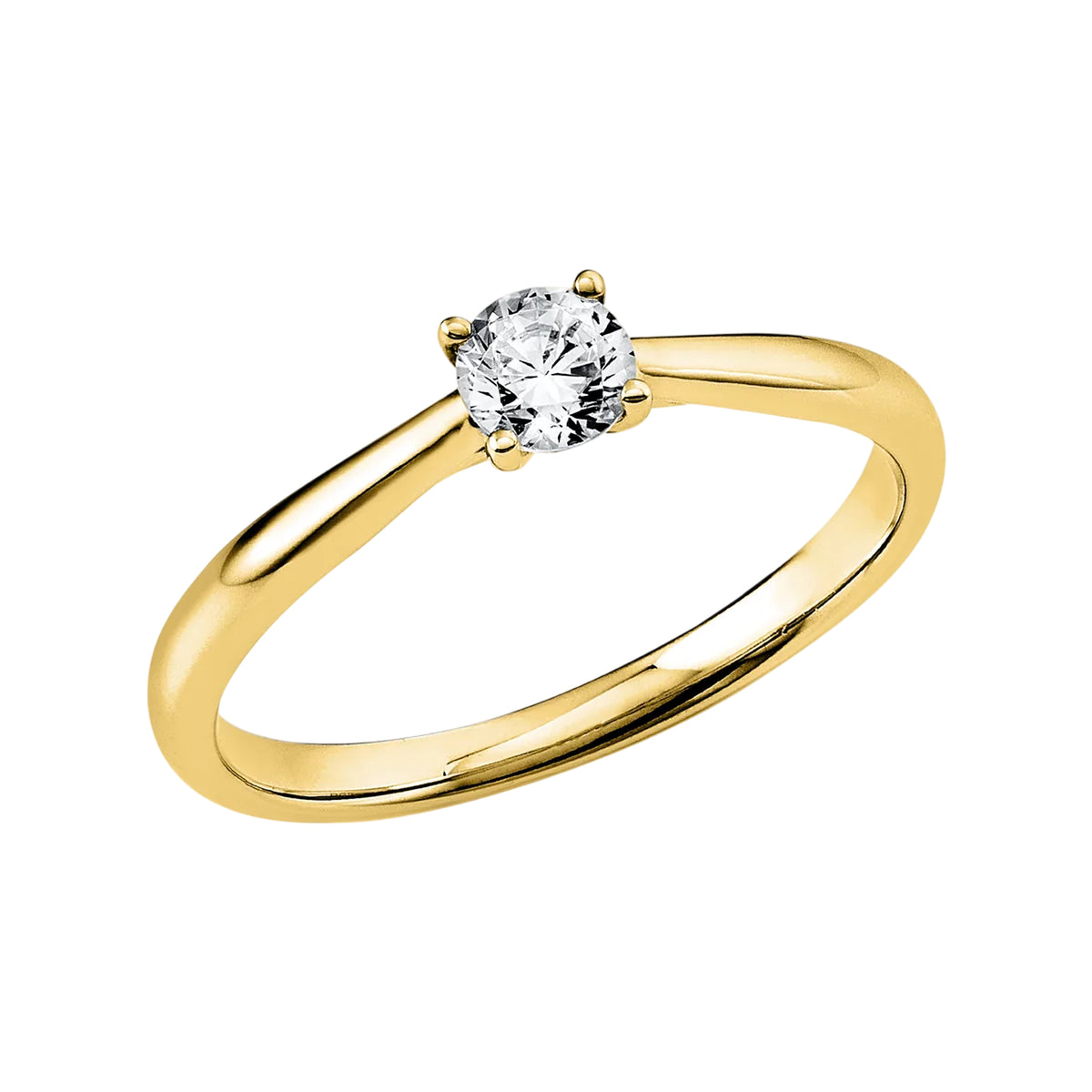 Solitärring 1Q558 aus 18 Karat Gelbgold mit ovalem Diamant 0,25 ct