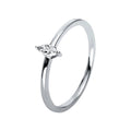Solitärring 1R921 aus 14 Karat Weißgold mit Diamant im Navetteschliff 0,09 ct