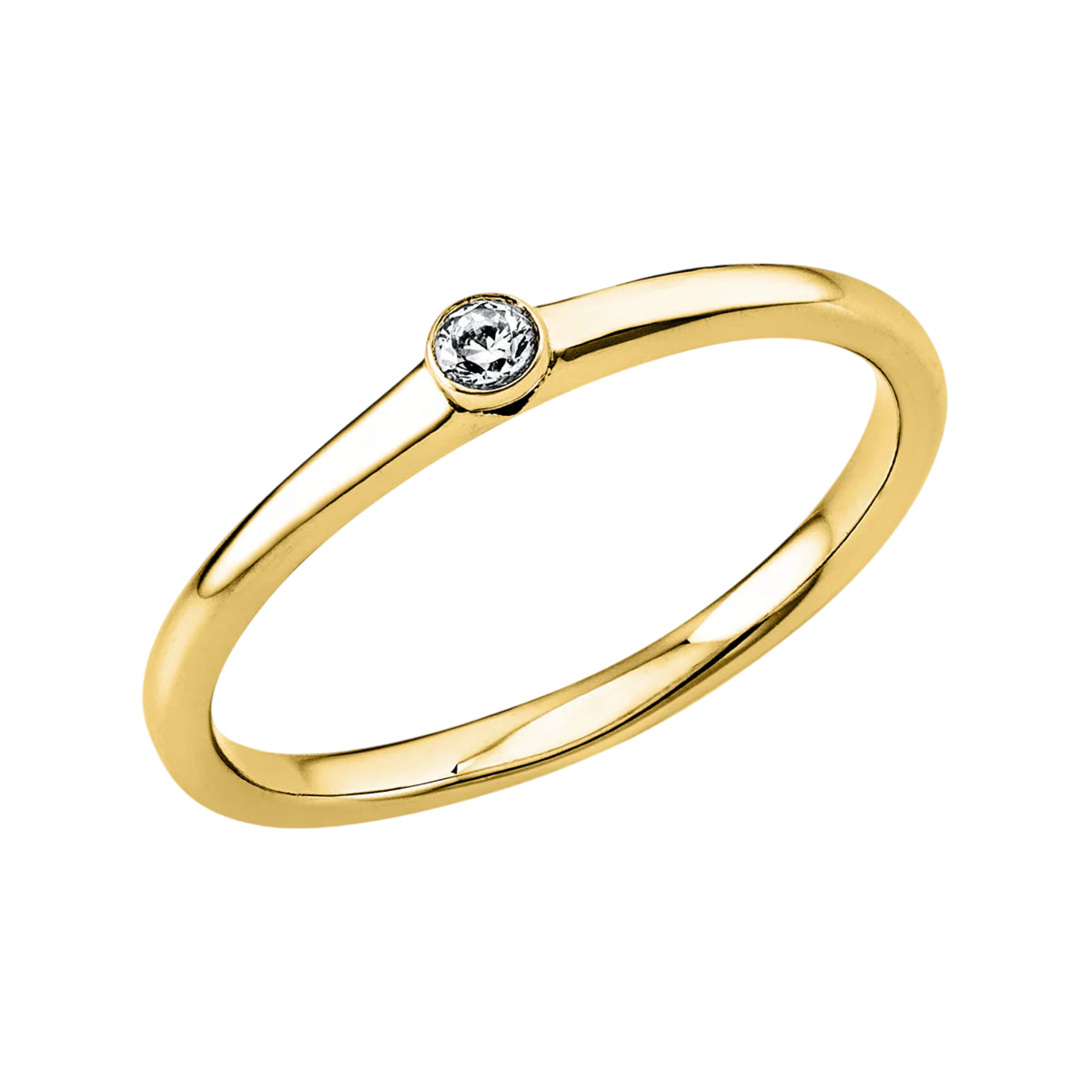Solitaire Ring 1U526 aus 18kt Gelbgold mit Diamant 0,05 ct