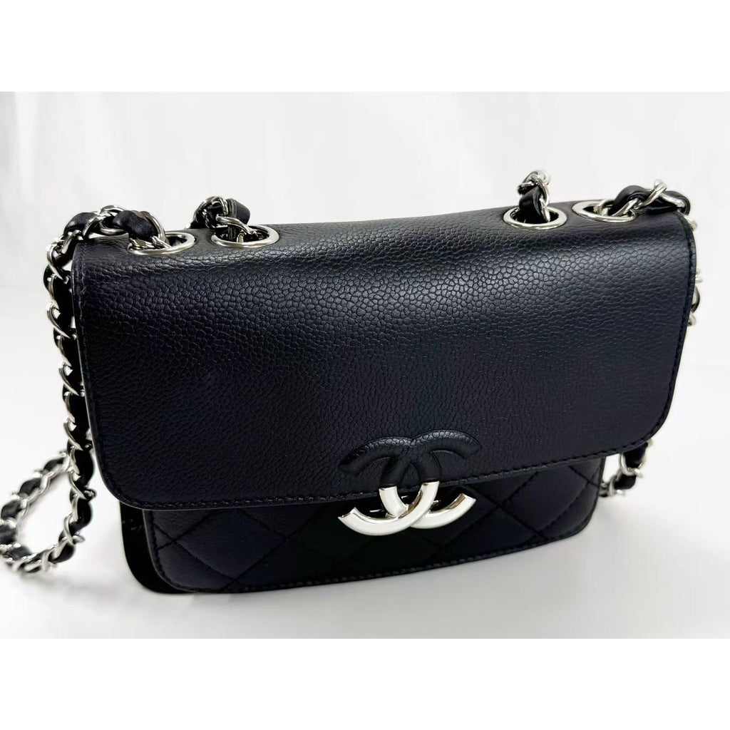 CHANEL CC Box Flap A98646 Medium Caviar-Kalbsleder Schwarz