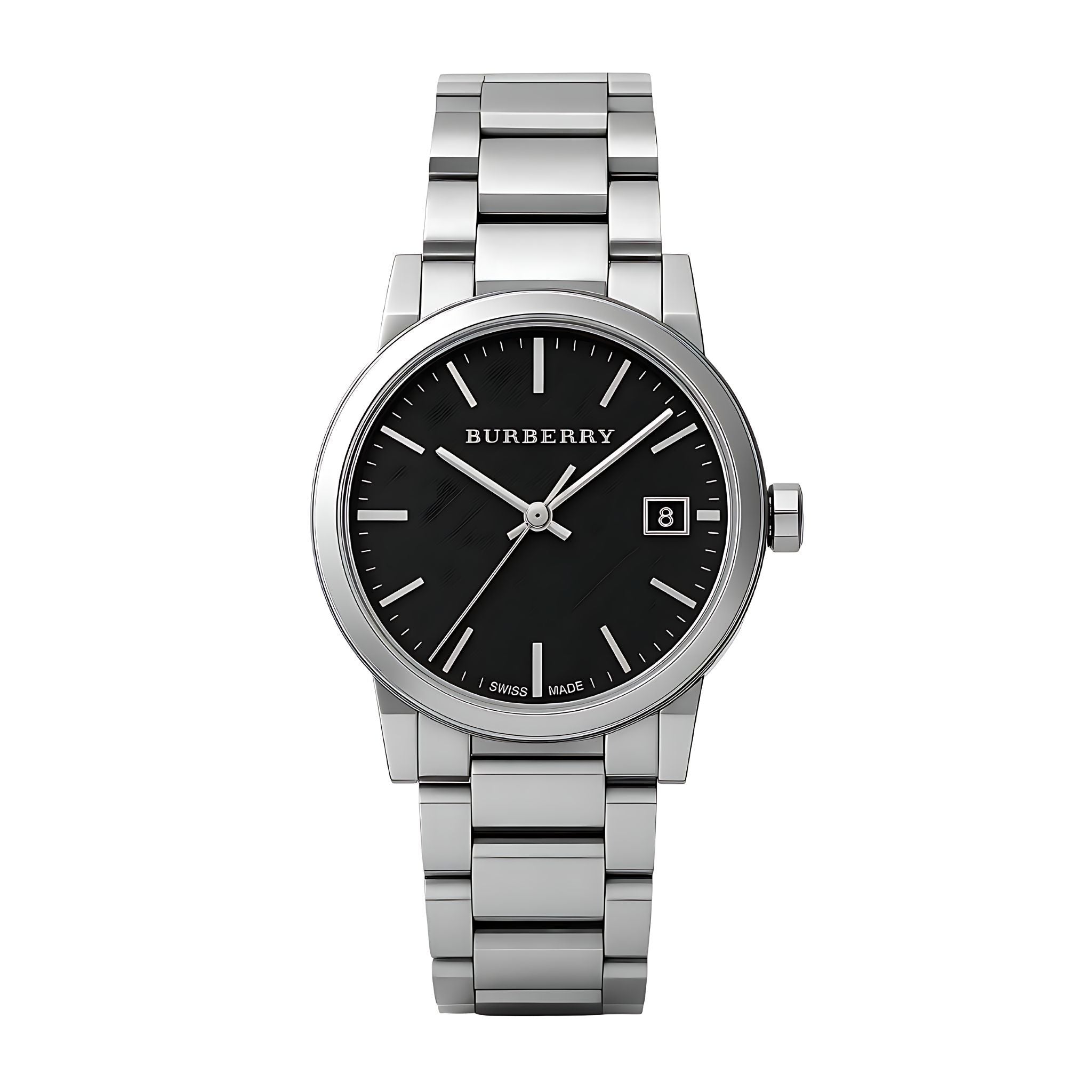 Burberry The City Damenuhr silber schwarz