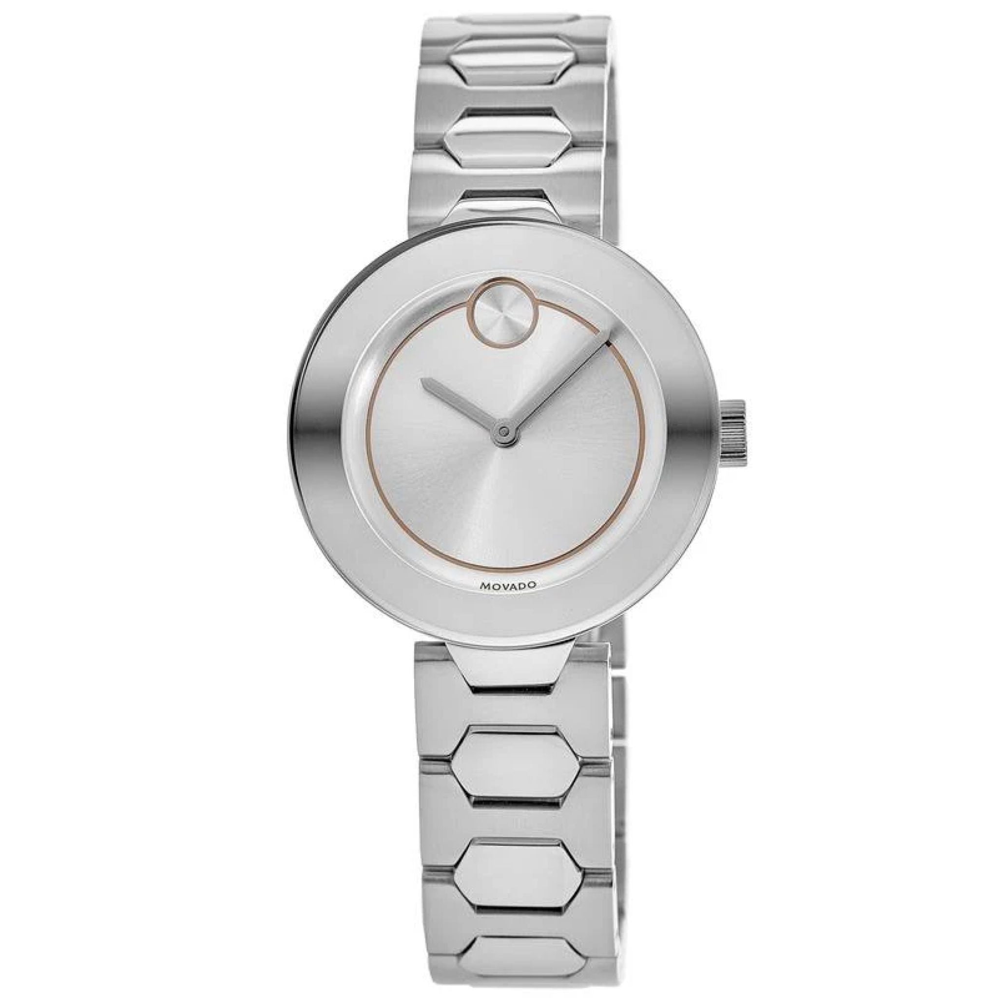Movado Bold Damenuhr silber Edelstahl stilvolle Designer Uhr