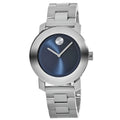 Movado Bold Damenuhr silber blau Edelstahl elegante Designer Uhr