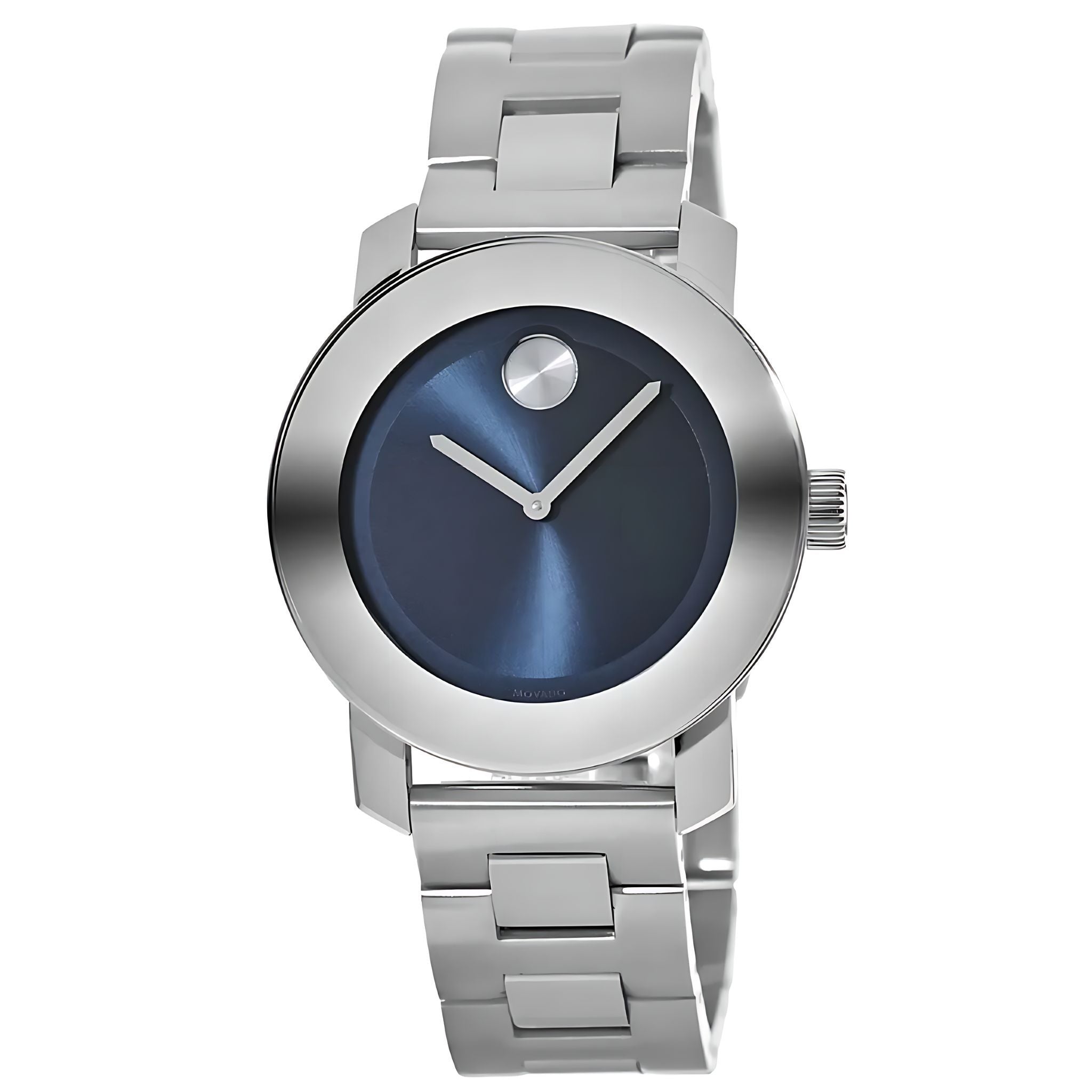Movado Bold Damenuhr silber blau Edelstahl elegante Designer Uhr
