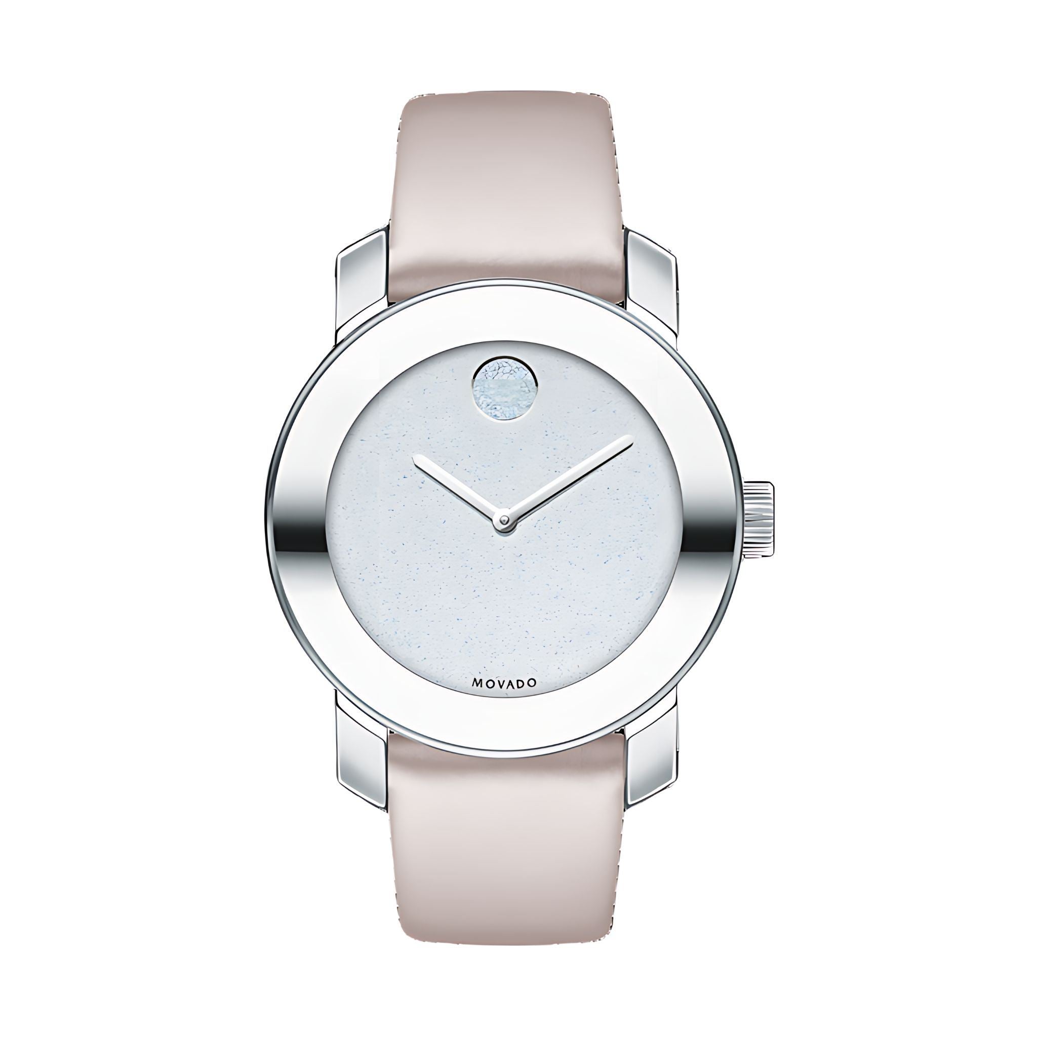 Movado Bold Damenuhr silber rosé Lederarmband