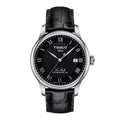 Tissot Le Locle Powermatic 80 Herrenuhr silber schwarz Lederarmband