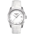 Tissot Couturier T-Lady Damenuhr silber weiß Lederarmband