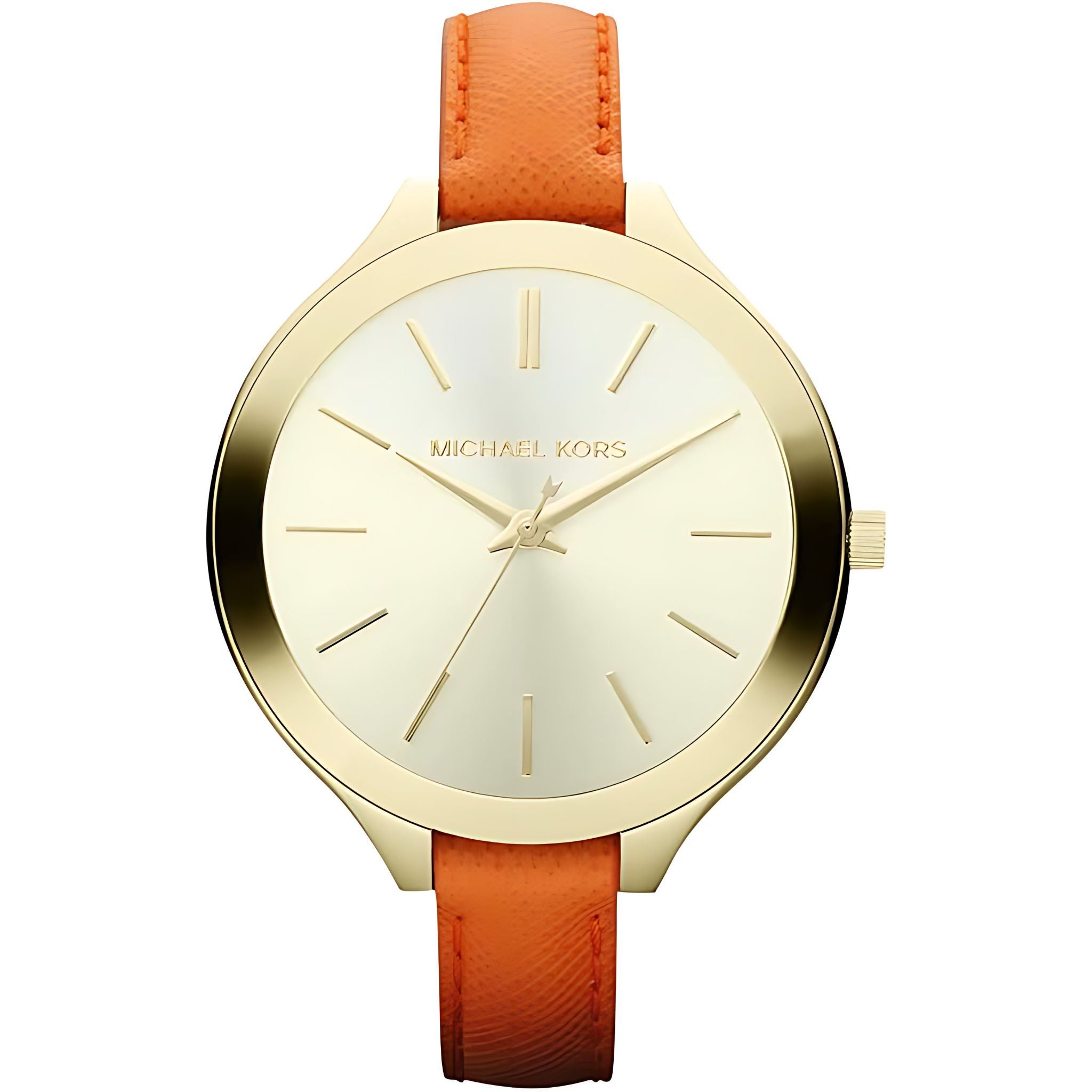 Michael Kors Slim Runway Lady Damenuhr gold orange Lederarmband