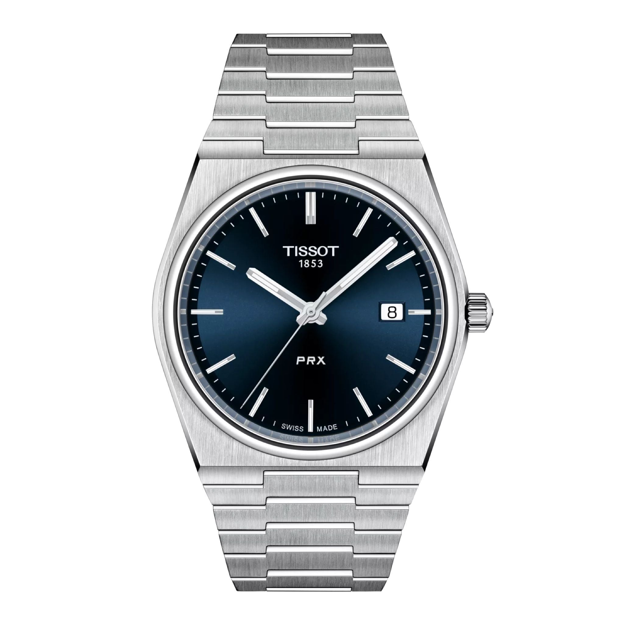 Tissot PRX 40mm Herrenuhr silber blau Edelstahl
