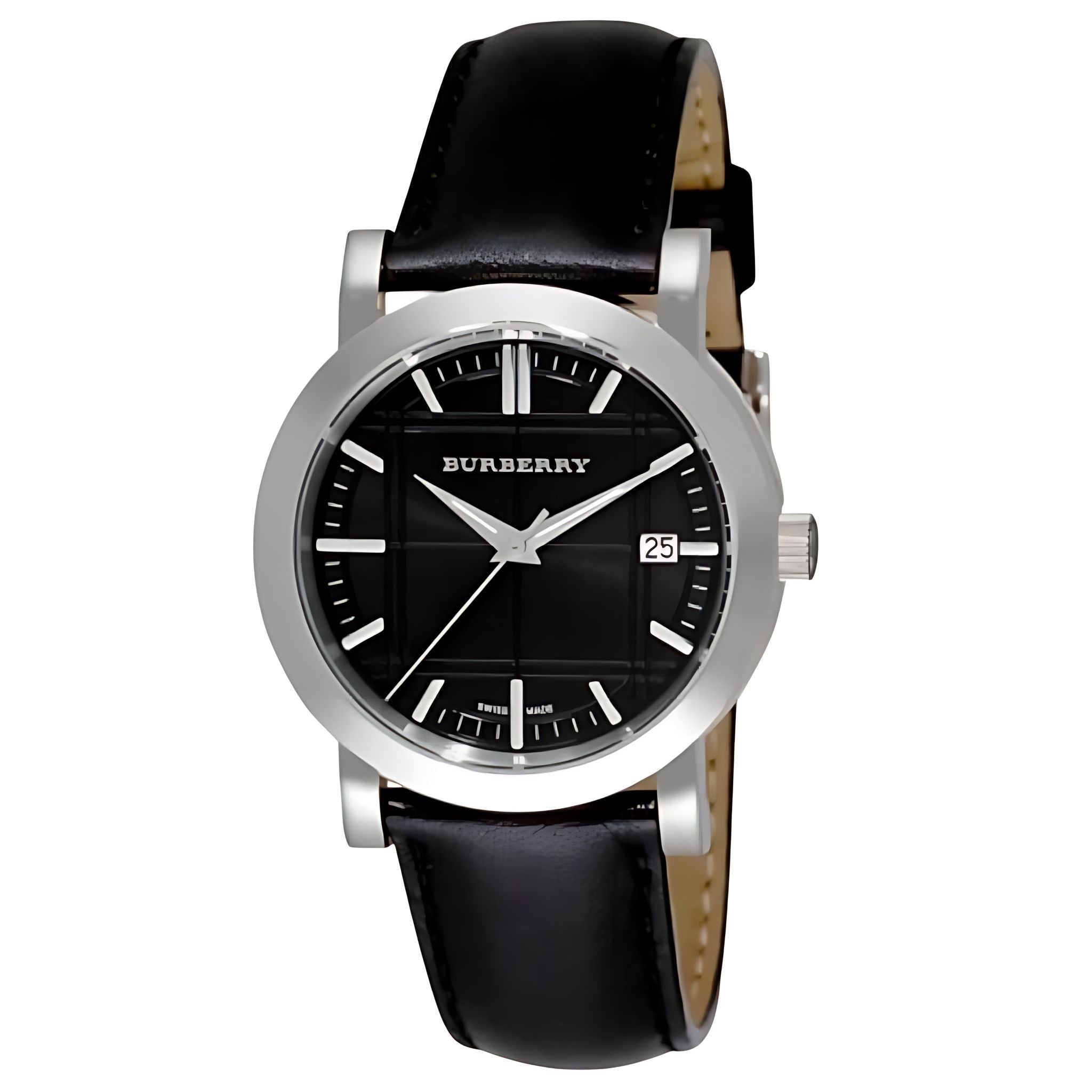 Burberry Heritage Damenuhr Lederarmband silber schwarz