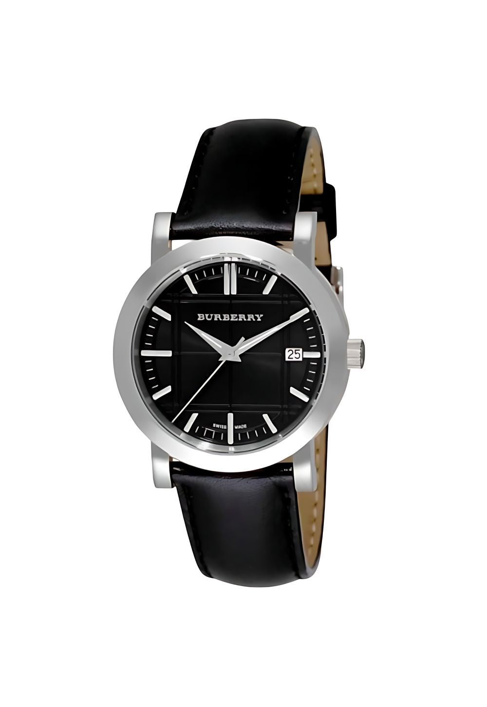 Burberry Heritage Damenuhr Lederarmband silber schwarz
