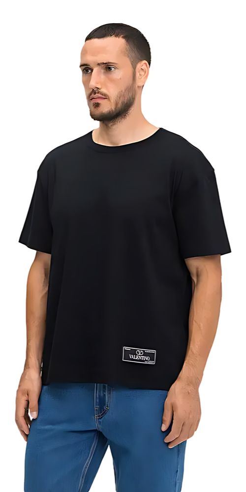 Valentino T-Shirt mit Logo Print in Schwarz Herren