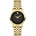 Movado Museum Damenuhr gold schwarz Edelstahl