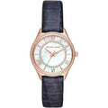 Michael Kors Lauryn Lady Damenuhr roségold blau Lederarmband