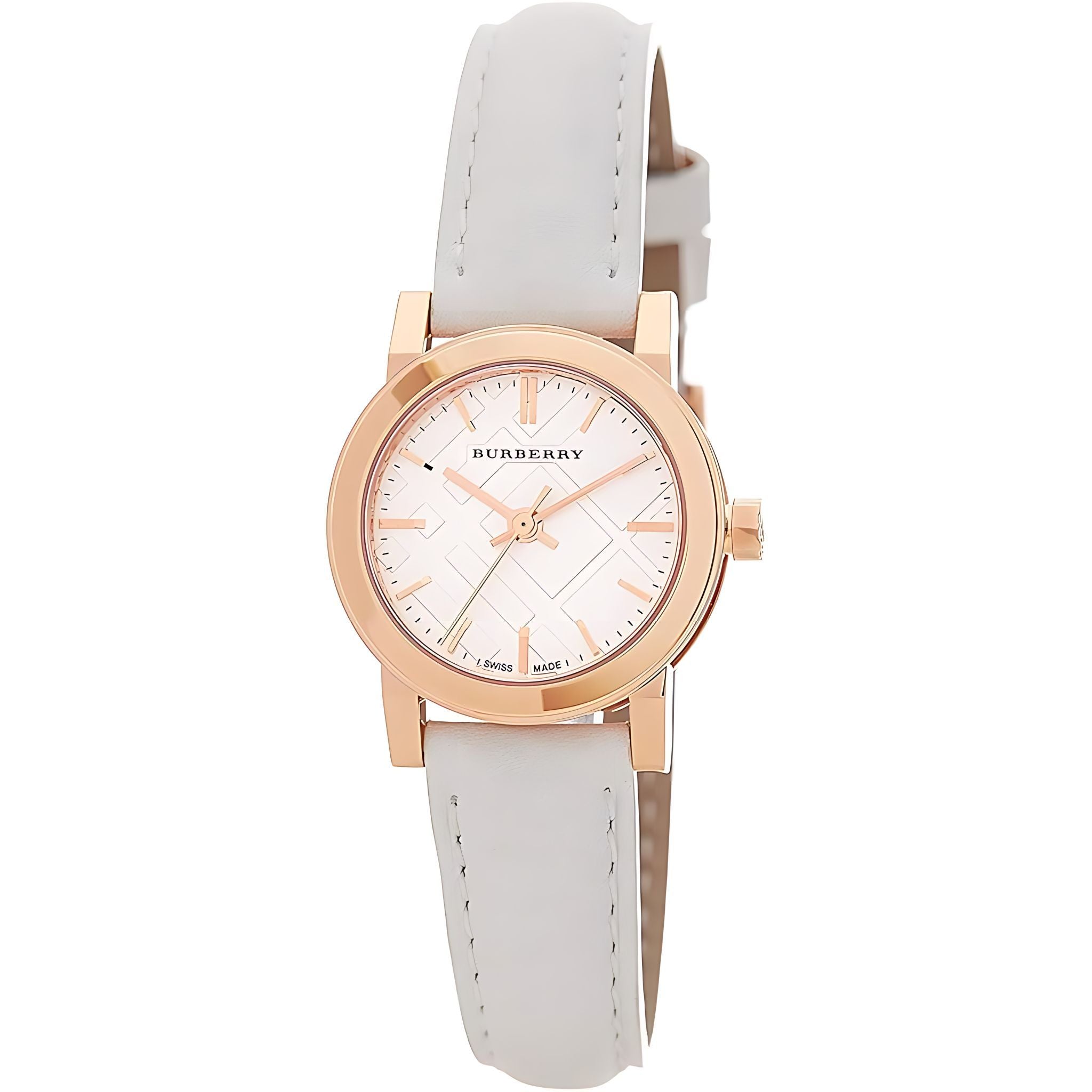 Burberry The City Damenuhr gold weiß Lederarmband