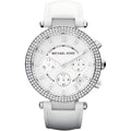 Michael Kors Parker Lady Damenuhr Chronograph silber weiß