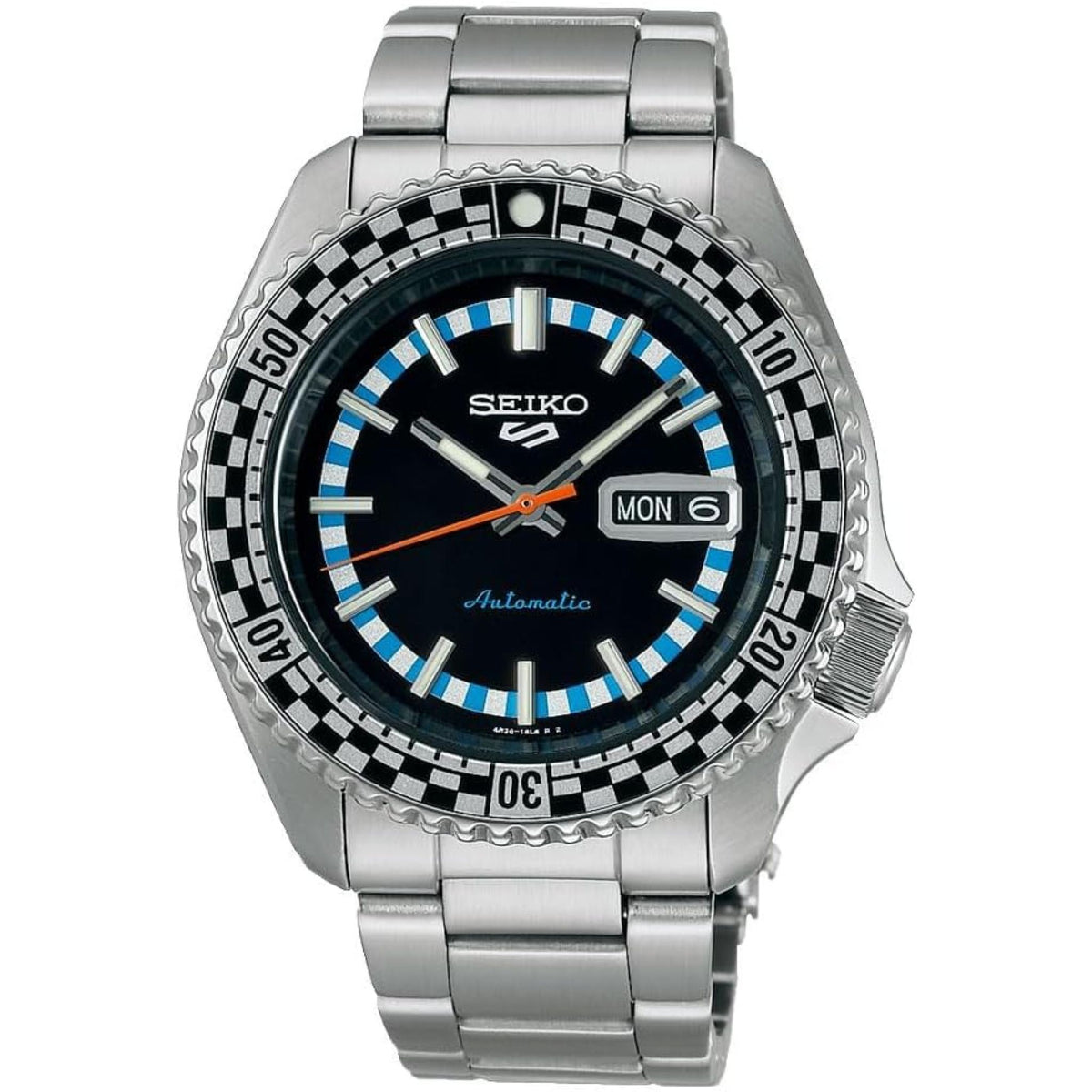 Herrenuhr Seiko 5 Herrenuhr Checker Flag Edition silber schwarz SRPK67K1
