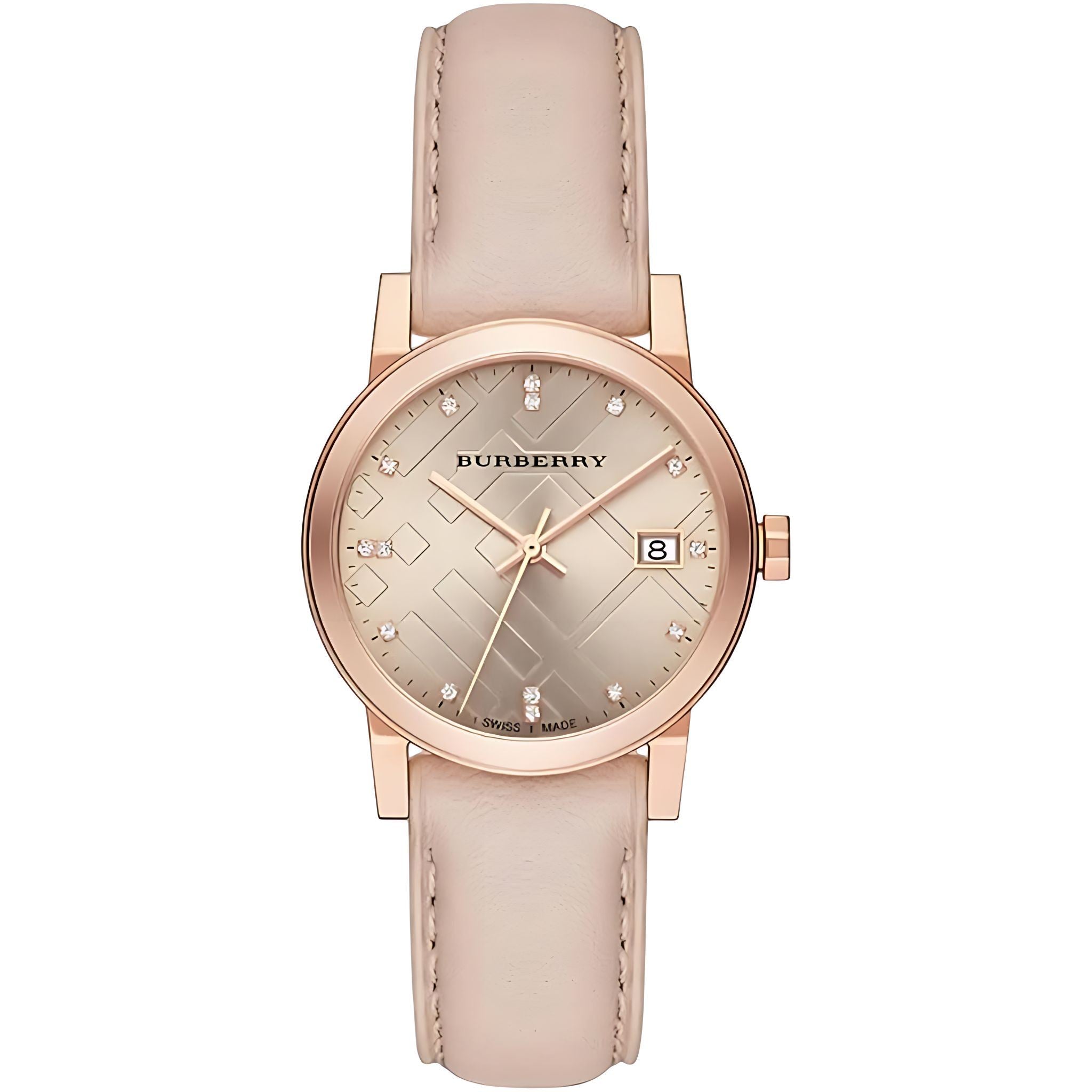 Burberry The City Damenuhr roségold Lederarmband
