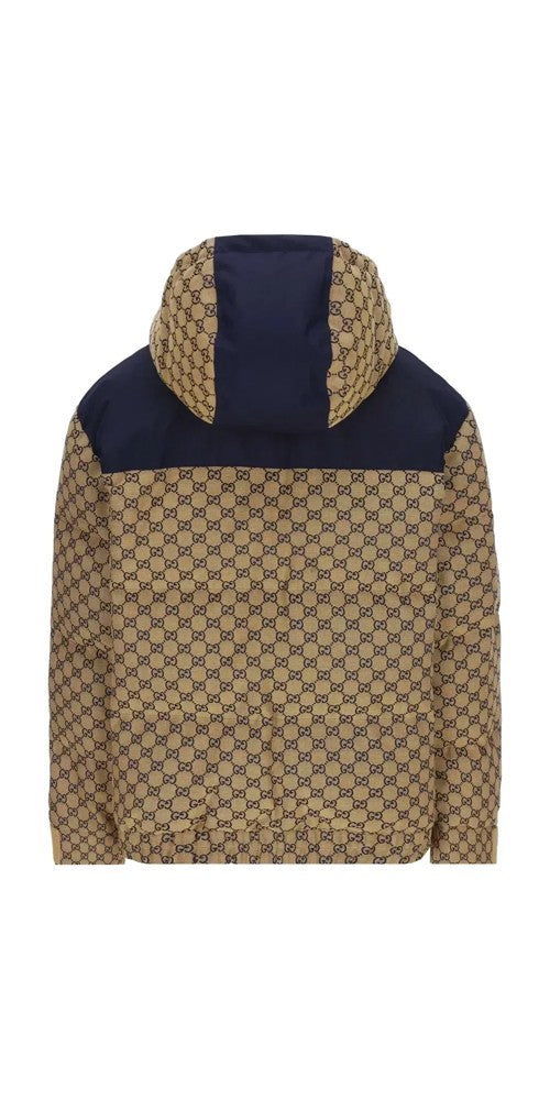 Gucci Logo Print Jacke Herren beige blau