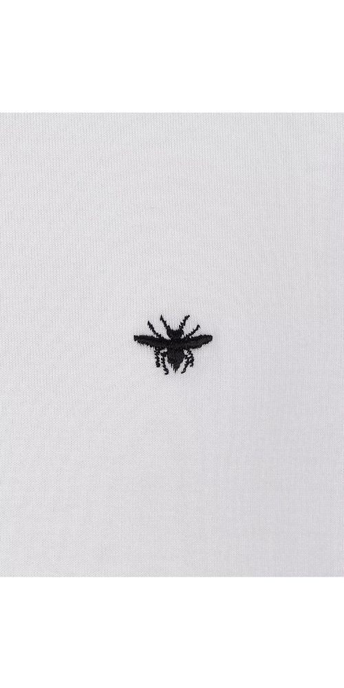 Dior Bienen Stickerei T-Shirt Herren weiß