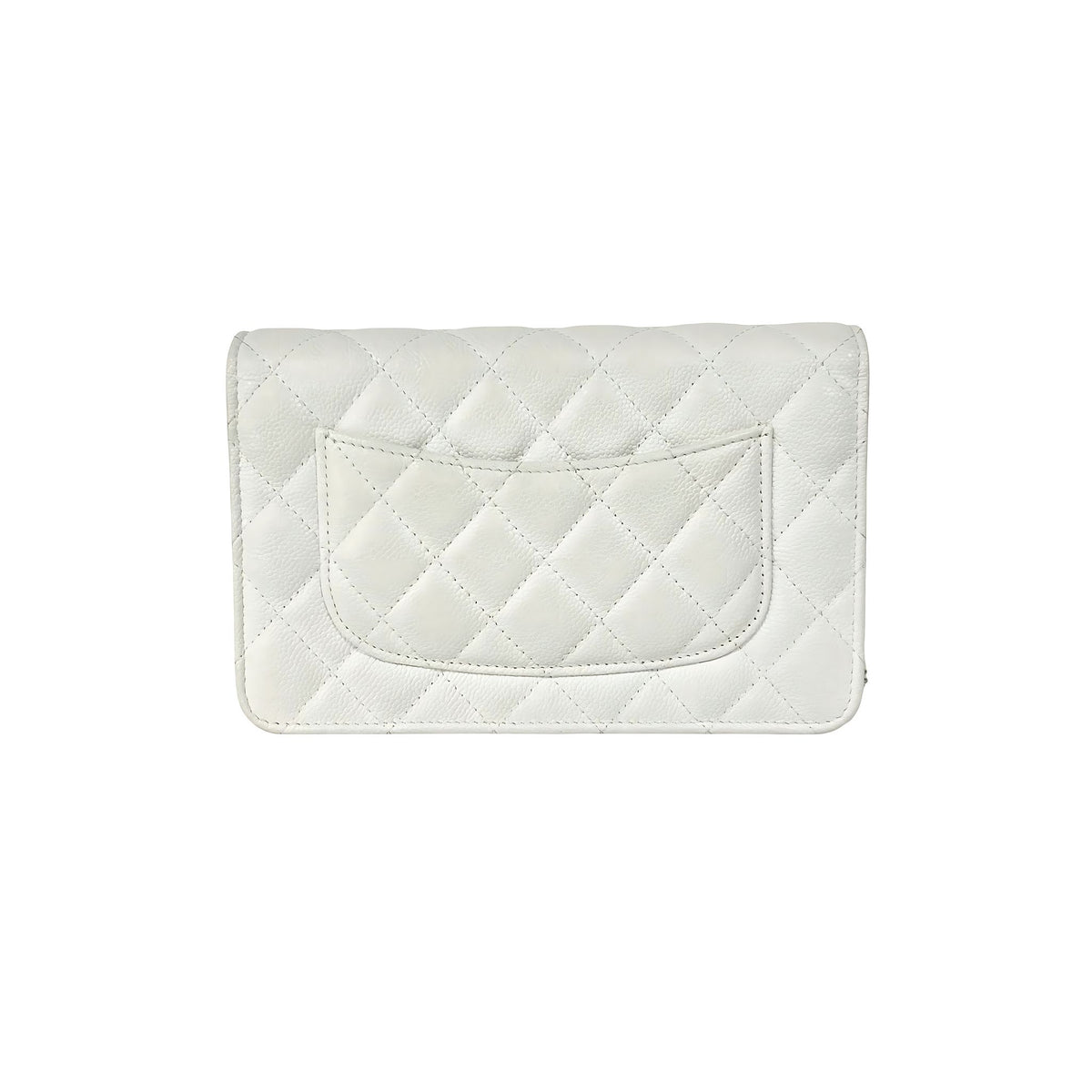 CHANEL Chain CC Wallet on Chain Quilted Caviar Medium Weiß