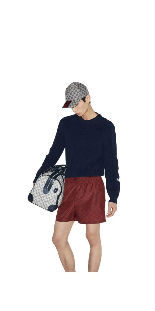 Gucci Badehose GG Logo Print Rot Herren