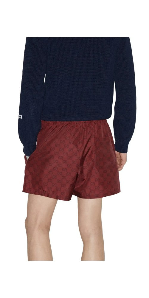 Gucci Badehose GG Logo Print Rot Herren