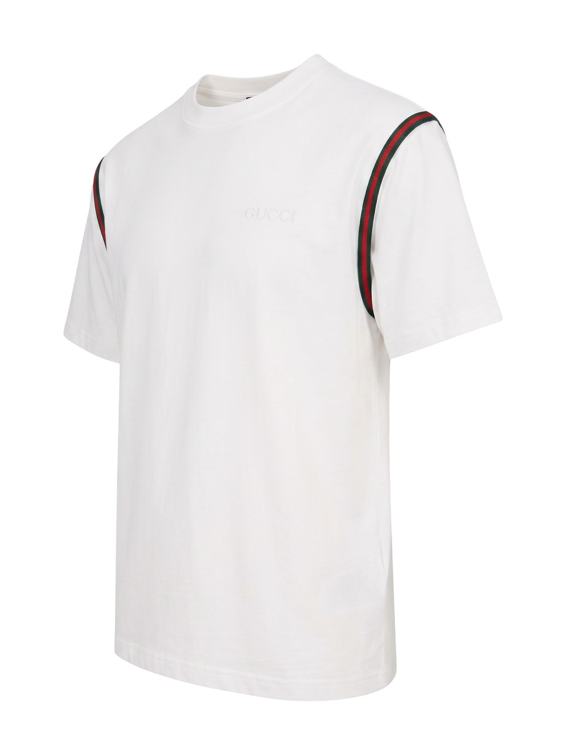 Gucci Baumwoll Jersey T-Shirt mit Bestickungen