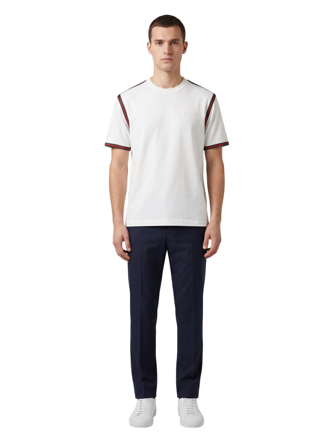 Gucci Baumwoll Jersey T-Shirt mit Bestickungen
