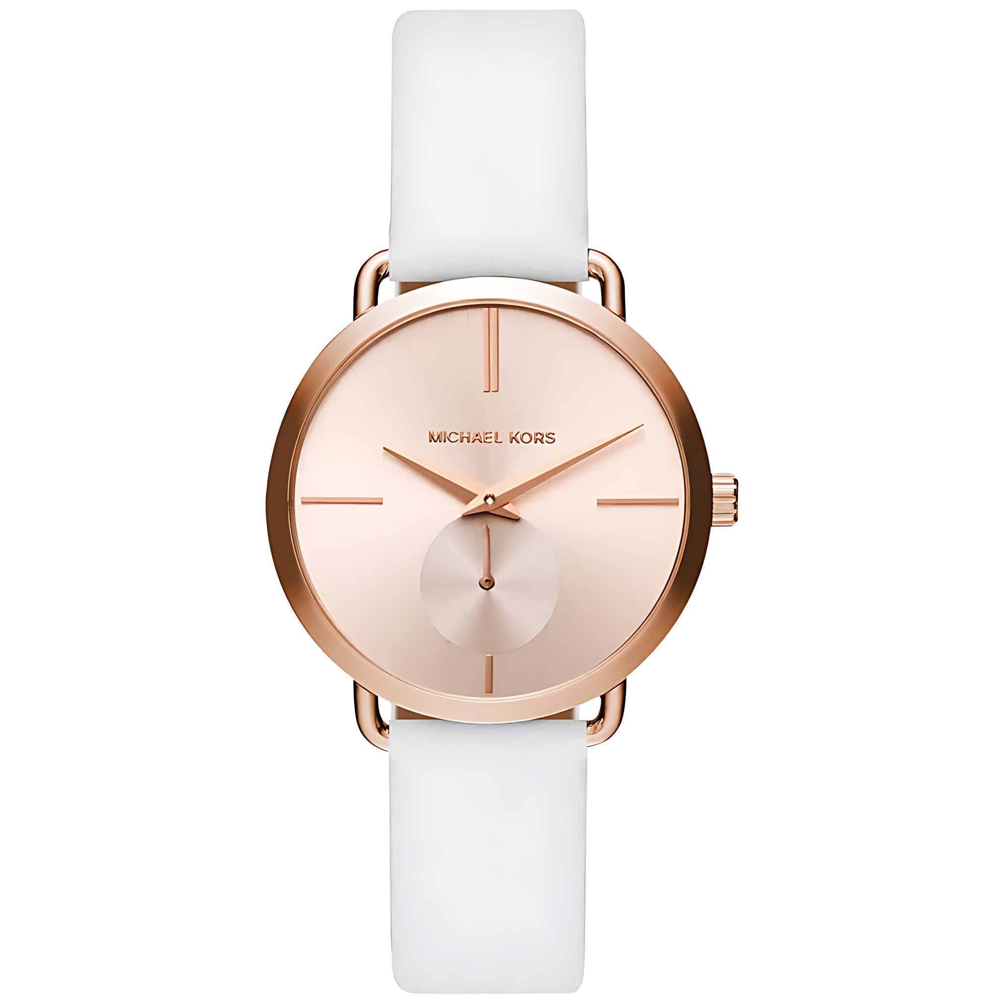 Michael Kors Portia Lady Damenuhr roségold weiß Lederarmband