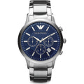 Emporio Armani Renato Chronograph Silber Edelstahl Blau AR2448